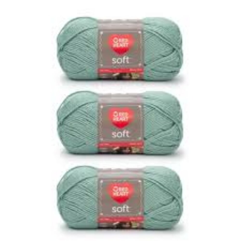 RED HEART Soft Yarn - (3-Skein Pack) - Seafoam